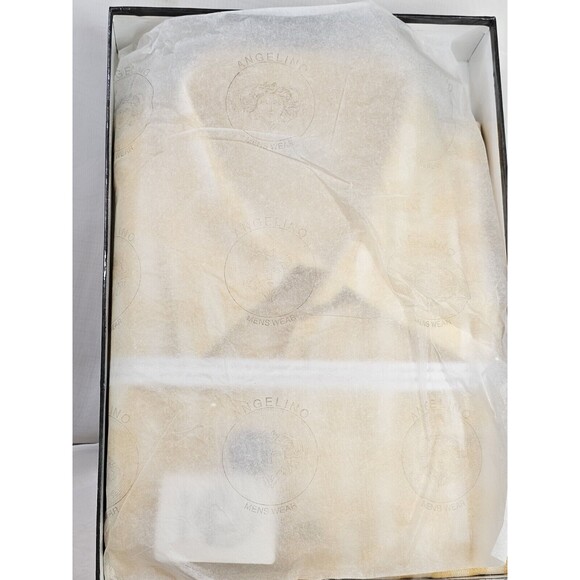 Angelino Button Down Shirt 2XL Yellow White Plaid Short Sleeve 100% Linen Italy - Picture 6 of 8